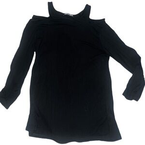 Women's Black Cold Shoulder Top